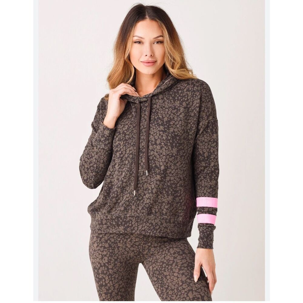 Sundry Women's Floral Stripe‎ Hoodie Multicolor Size 0 Casual Spring
